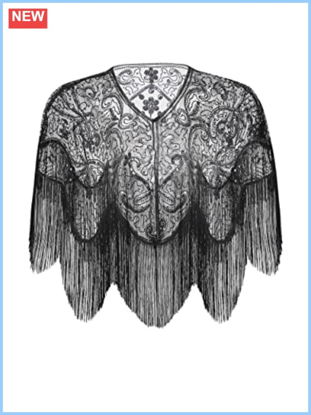 1920s Shawl Wraps Gatsby Beaded Evening Cape Bridal Cover Up